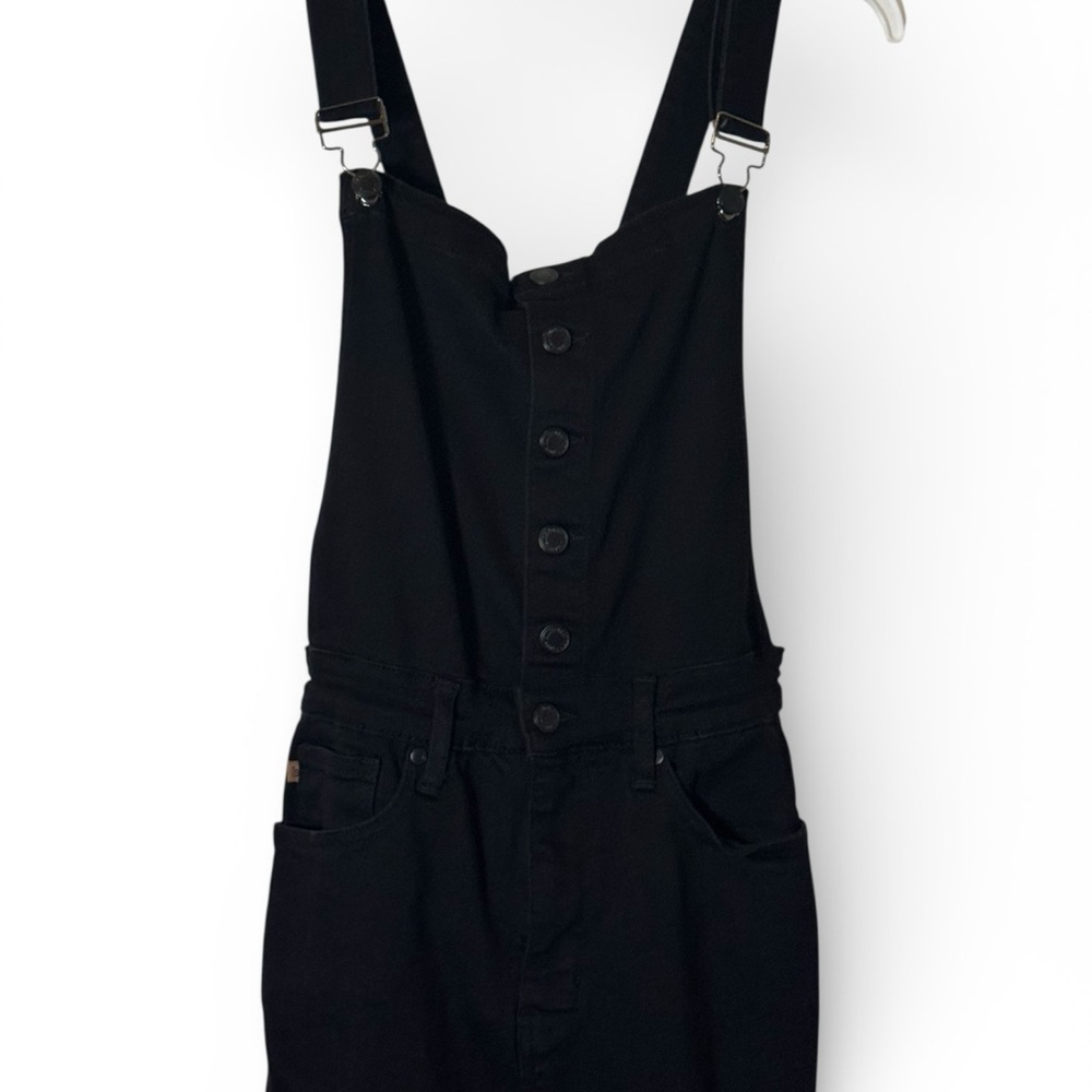 Judy Blue Tummy Control Retro Flare Black Overalls Denim Jumpsuit Size Large - Picture 1 of 16